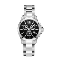 【预售款】浪琴(LONGINES)瑞士品牌康卡斯系列潜水石英男表L3.379.4.56.6商务休闲36mm男表