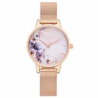 OLIVIABURTON腕表 圆形优雅气质水彩画表盘OB16PP39 玫瑰金石英表 女