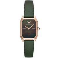 阿玛尼（ Emporio Armani ）手表 时尚休闲方盘皮带女士石英表 女腕表AR11149