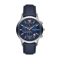 阿玛尼（Emporio Armani) 蓝色商务手表潮男 时尚大气防水石英表 男 腕表AR11216