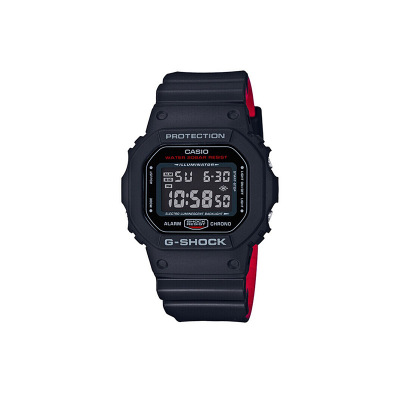 卡西欧(CASIO) G-SHOCK 红黑撞色方形运动手表DW-5600HR-1DR