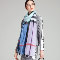 WILLIAM&KATE冬季长款百搭羊毛围巾女保暖格子英伦经典披肩两用女士送礼