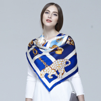 WILLIAM&KATE（威廉凯特）100%桑蚕丝爱心锁链欧式手边真丝大方巾