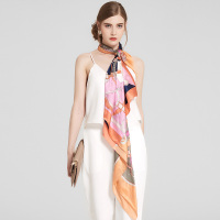 WILLIAM&KATE（威廉凯特）真丝丝巾女高档桑蚕丝大尺寸夏季防晒披肩围巾两用沙滩巾大方巾