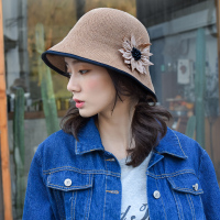 WILLIAM&KATE手工花定型渔夫帽均码