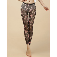 爱帝女士夏季网布印花打底裤肤色清凉透气单条