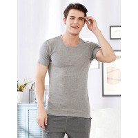 爱帝男士夏季款圆领短袖T恤棉质舒适透气竹纤维短袖衫单件
