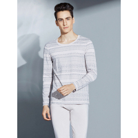 爱帝男式秋冬圆领印花内衣基础薄款棉莫秋衣秋裤暖衣套装