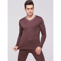 爱帝冬季加厚男士温泉V领保暖内衣防寒秋衣秋裤套装