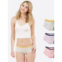 爱帝女士内裤新款女纯棉裆全棉中腰棉质性感无痕少女式三角裤组合装
