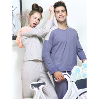 爱帝情侣衣帽衫家居服可外穿睡衣女男士长裤长袖春秋款时尚简约风