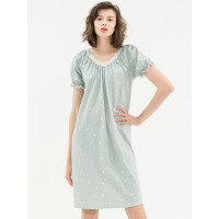 爱帝夏季女士中长款睡裙纯棉韩版薄款小清新学生睡衣宽松可爱