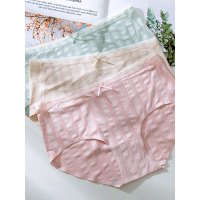 爱帝透气内裤女镂空冰丝女士中腰三角底裤头性感3条装