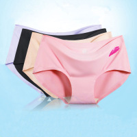 4条装中腰三角内裤女无痕一片式冰丝棉档薄款性感裤头大码透气