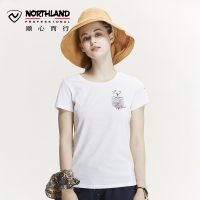 诺诗兰2018春夏新品速干T恤户外女士圆领印花运动短袖 GQ072A12