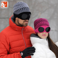 快乐狐狸（ActionFox）男女式户外针织雪镜帽滑雪针织帽3906