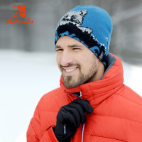 快乐狐狸（ActionFox）户外冰雪休闲运动度假帽男士针织帽雪地保暖套头帽3952