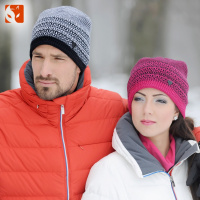 快乐狐狸（ActionFox）情侣款条纹针织毛线帽男士滑雪套头帽女3970