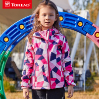 探路者（TOREAD）户外童装女童大童防风保暖复合软壳外套QAEG94077