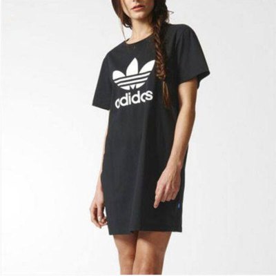 阿迪达斯（adidas）女款休闲运动连衣裙短袖T恤裙AY8123