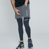 DISCOVERY户外男式跑步套装四面弹力快干长裤短裤DAMG81606