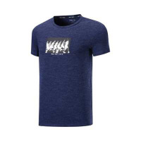 李宁（LI-NING）运动男款款韦德之道休闲运动透气圆领短袖T恤AHSP175