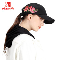 快乐狐狸（ActionFox）运动户外女式休闲时尚鸭舌帽潮玫瑰花刺绣棒球帽4950