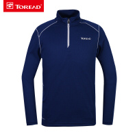 探路者（TOREAD)户外运动长袖T恤 20户外男士半开襟单向导湿快速排汗修身快干T恤KAJH81139
