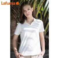 乐飞叶（LAFUMA）运动户外旅行弹力快干小V翻领波点短袖T恤女LFTS9BS66