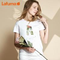 乐飞叶（LAFUMA）运动户外旅行休闲时尚印花圆领短袖T恤女韩版LFTS9BS35