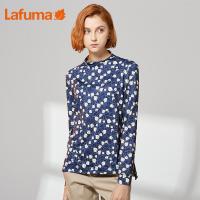 乐飞叶（LAFUMA）运动户外弹力快干印花立领长袖T恤女上衣LFTS9CL77