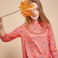 乐飞叶（LAFUMA）运动户外气质碎花韩版打底衫圆领快干长袖T恤女LFTS7CC32