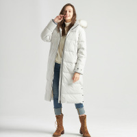 乐飞叶（LAFUMA）运动户外女长款过膝加厚修身保暖毛领羽绒服潮LFJU8D427