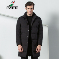 FORTEI富铤羽绒服男士时尚长款铂金级鸭绒厚实保暖外套