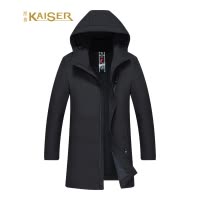 【反季清仓特价】KAISER凯撒 羽绒服男中长款加厚中青年修身无绗线风衣式商务保暖潮男外套
