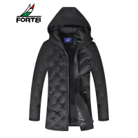 FORTEI富铤 羽绒服男士中长款艺术绣花2018冬装舒适羽绒服男装外套