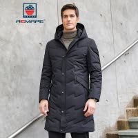 AEMAPE苹果 羽绒服男士中长款2018冬装新款中青年潮流休闲连帽加厚外套
