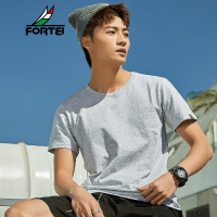 FORTEI富铤 男士短袖t恤2019夏季新款圆领透气半袖男装棉质衣服打底衫