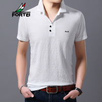 FORTEI富铤 短袖t恤男士夏季新款中青年翻领半袖纯色体恤商务休闲polo衫上衣