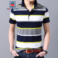 AEMAPE苹果 富铤 短袖T恤男士夏季中青年条纹棉翻领薄款潮休闲免烫男短袖POLO衫