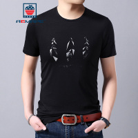 AEMAPE苹果 男士短袖t恤2019夏季休闲圆领中青年棉质弹力男装半袖打底衫潮.