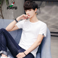 FORTEI富铤 2019新款男士短袖t恤潮流半袖衣服男装夏季圆领体恤打底衫