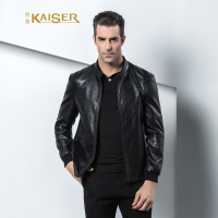 KAISER凯撒 皮衣男短款立领机车仿皮春秋男装外套