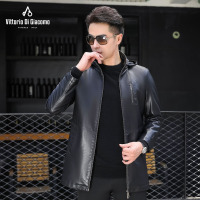 迪伽默 VDG秋冬新款男式外套时尚休闲百搭简约藏帽男士皮衣