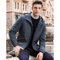 迪伽默 VDG秋冬新款风衣男百搭纯色简约休闲连帽男式风衣