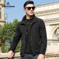 迪伽默 男士抓绒衣夹克外套百搭简约时尚休闲