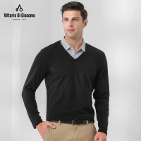 迪伽默 商务休闲保暖百搭简约长袖针织衫男式T恤