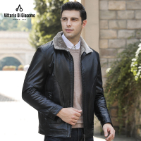 迪伽默 意大利VDG 皮毛一体外套百搭简约时尚休闲保暖男士皮衣