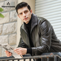 迪伽默 意大利VDG 皮毛一体男款外套百搭简约时尚舒适保暖男士皮衣