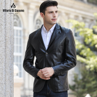 迪伽默 意大利VDG 男士西装领皮衣百搭简约商务休闲
